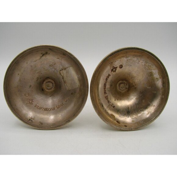 International Silver Co Candlestick Holders Lot 2 Shorties 4" Home Decor Vintage - Picture 4 of 12